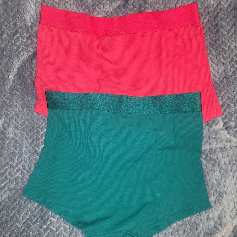 Victoria Secret Pink Boxer Shorts Lounge Sleepwear Set green red Size Small